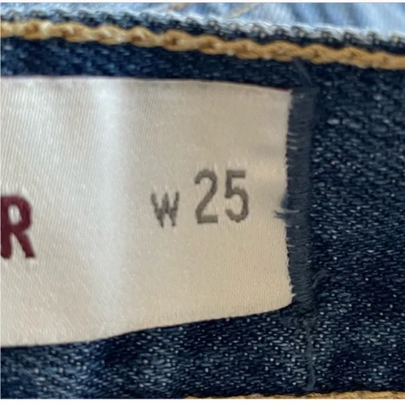 Hollister button fly cotton denim blue raw hem cheeky cut off jean short size 25 - Picture 8 of 11